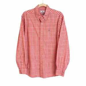 Southern Tide Men's Pink Plaid Button-Down Shirt 96% Cotton Size Large